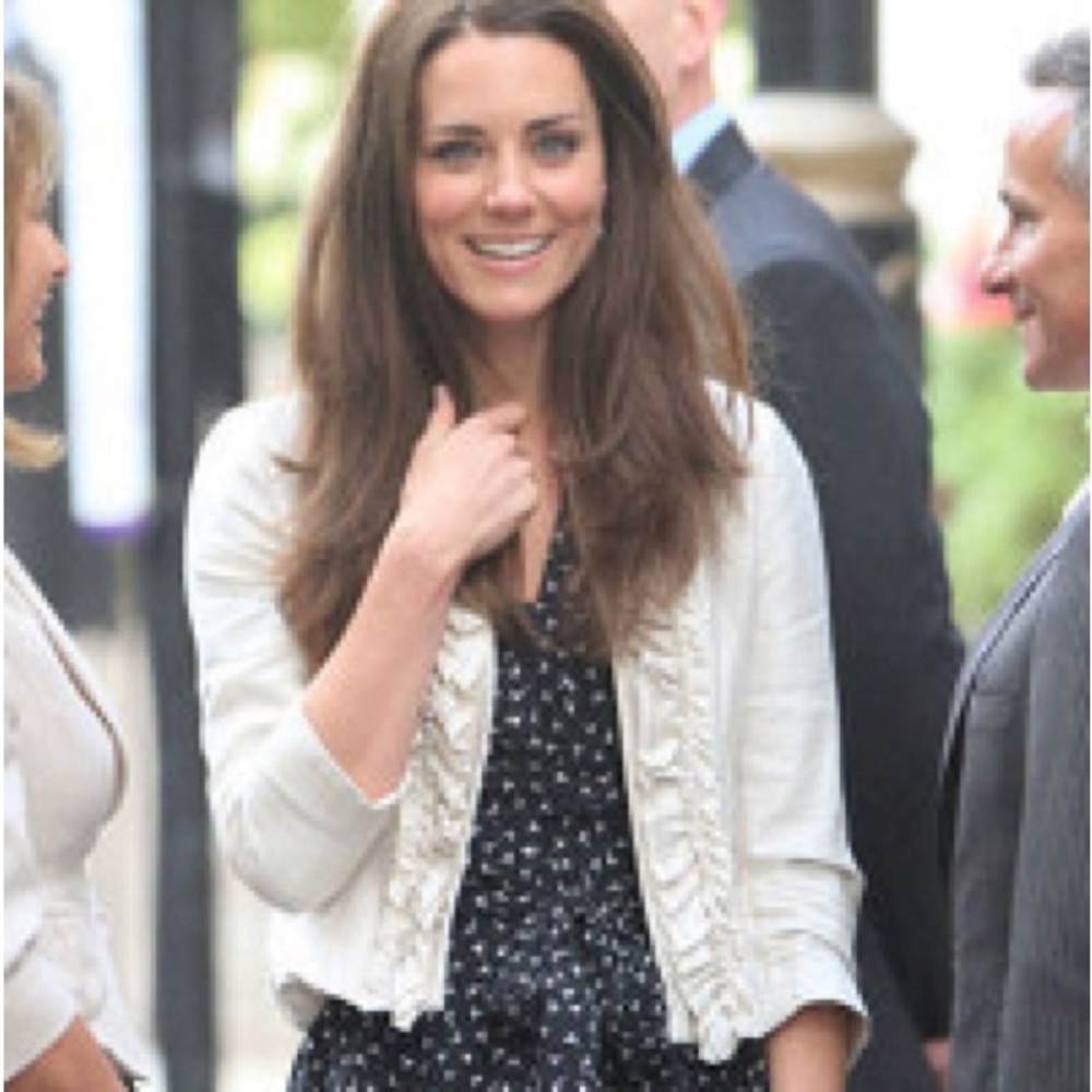 BCBG ruffle jacket ASO Kate Middleton